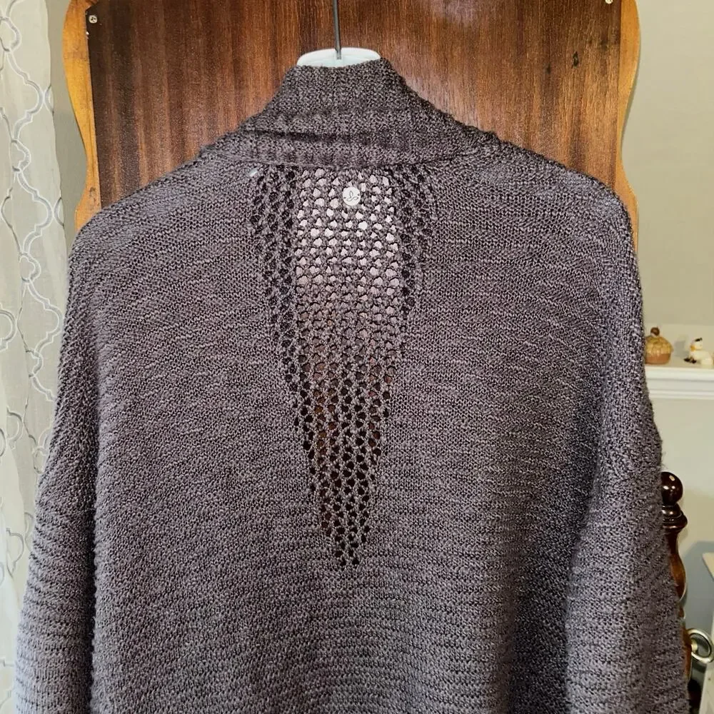 Prana gray medium large oversized knit cardigan sweater